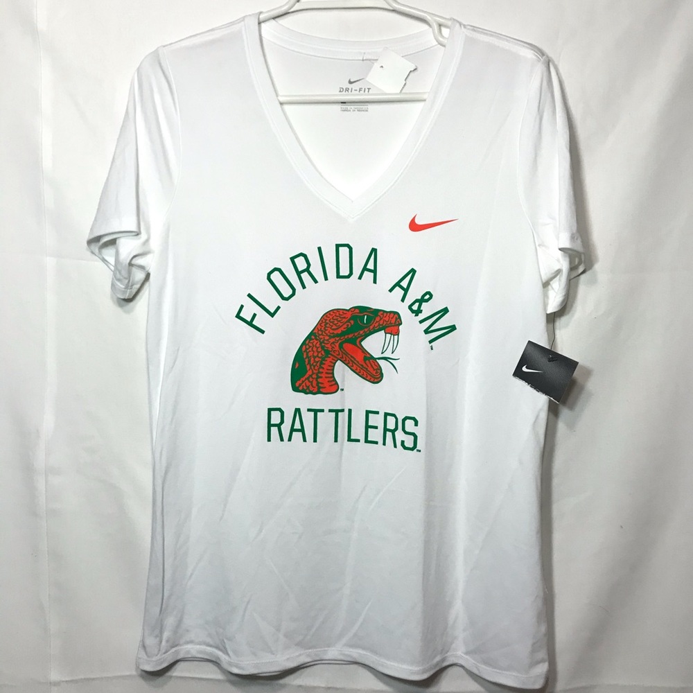Florida A&M Rattles Nike Dri-fit v-neck shirt (New) Size M